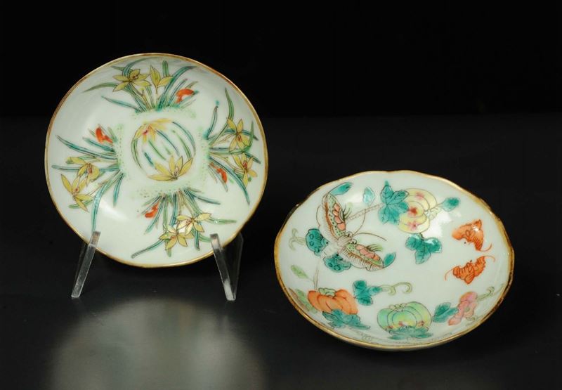 Due piattini in porcellana per salse  - Asta Arte Orientale - Cambi Casa d'Aste