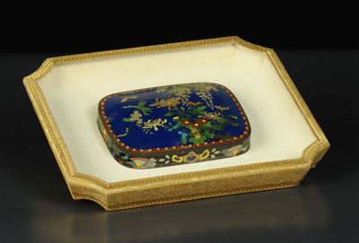 Piastra Rettangolare in Metallo e Smalti Cloisonnè, Giappone Periodo Meiji, Fine XIX Secolo