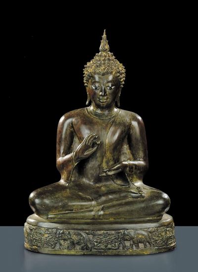 Buddha Seduto in Bronzo, Tailandia XVIII Secolo