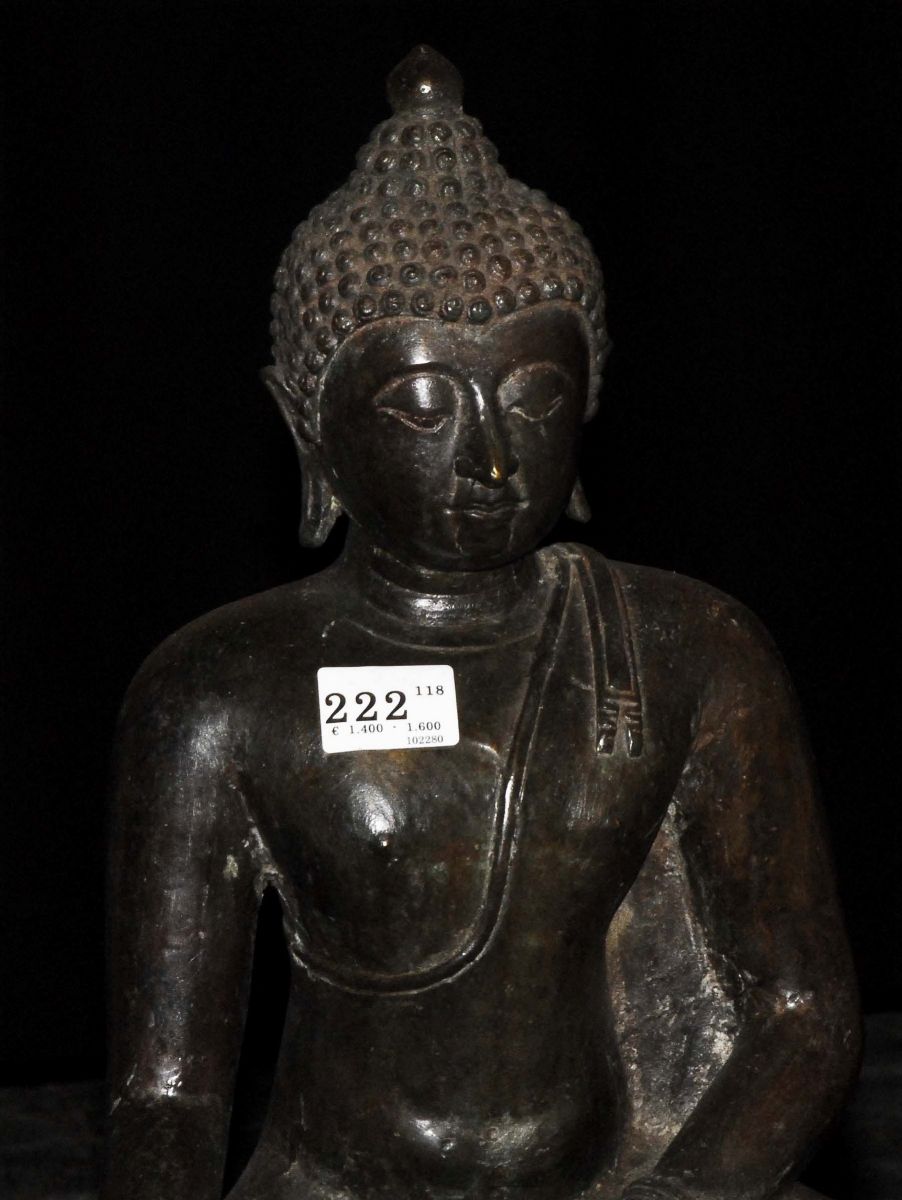 Buddha Seduto su Base a Fiore di Loto, Tailandia XVIII Secolo