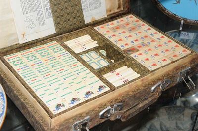 Valigetta con 144 Fiches in Bamboo e Avorio