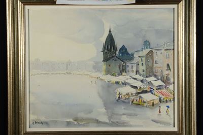 Arturo De Luca (1885-1971)veduta di Paese