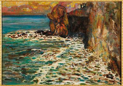 Giuseppe Caselli (1893-1976)scogliera a Vernazza
