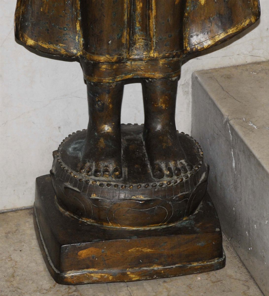 Buddha in Piedi in Bronzo, Tailandia XVIII Secolo