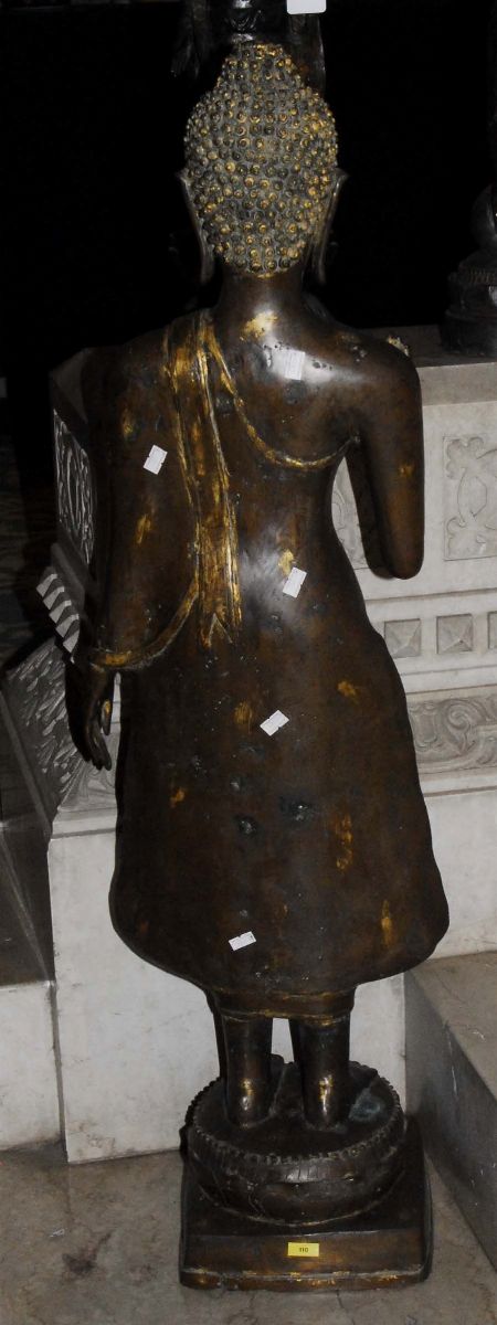 Buddha in Piedi in Bronzo, Tailandia XVIII Secolo
