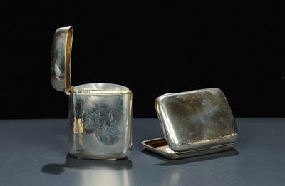 Due Portasigarette in Argento, Inghilterra XX Secolo, Gr. 160 Circa