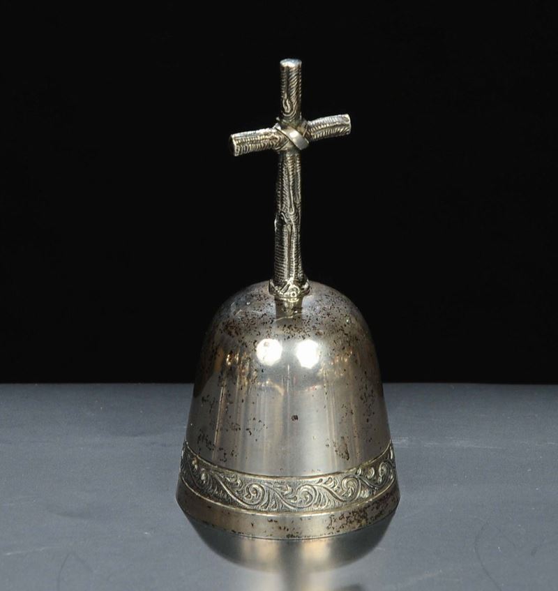 Campanello in argento, fine XIX secolo, gr. 170 circa  - Asta Asta OnLine 12-2011 - Cambi Casa d'Aste