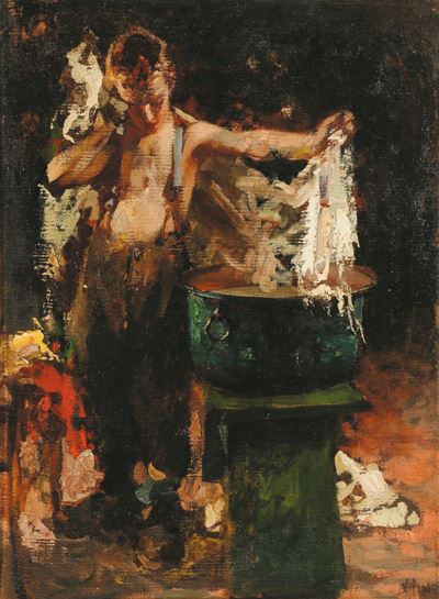 Vincenzo Irolli (1860-1942)scugnizzo con Tinozza