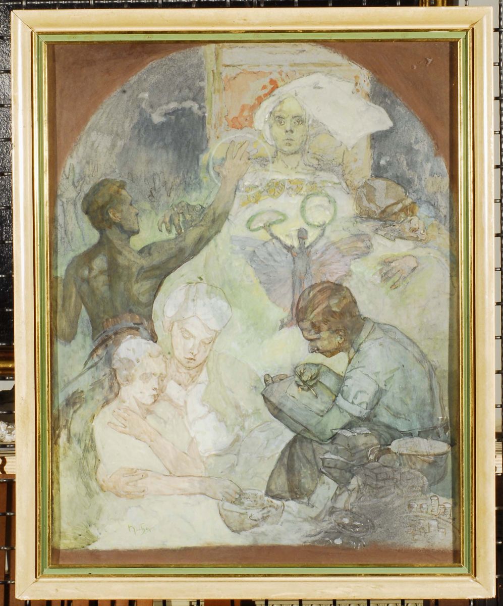 Alphonse Mucha (1860-1939)studio per un Manifesto