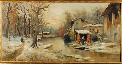 Giuseppe Solenghi (1879-1944)paesaggio Invernale