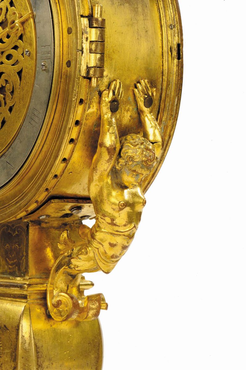 Orologio Ostensorio in Bronzo e Rame Inciso, Dorato e Argentato, Germania 1580-1600