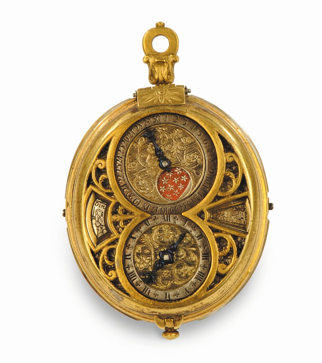 Orologio Pettorale Astronomico Avente Cassa in Bronzo Dorato, Parigi XVIII Secolo