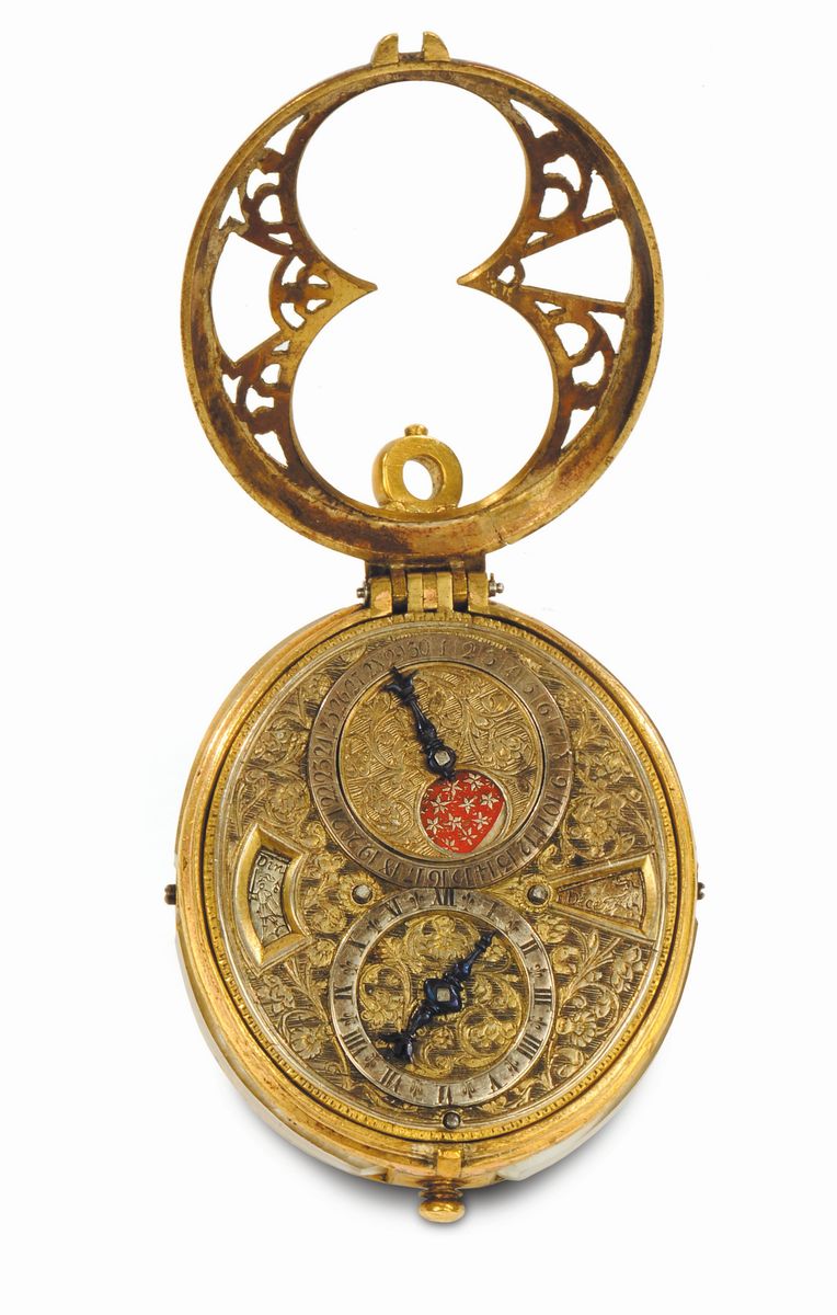 Orologio Pettorale Astronomico Avente Cassa in Bronzo Dorato, Parigi XVIII Secolo