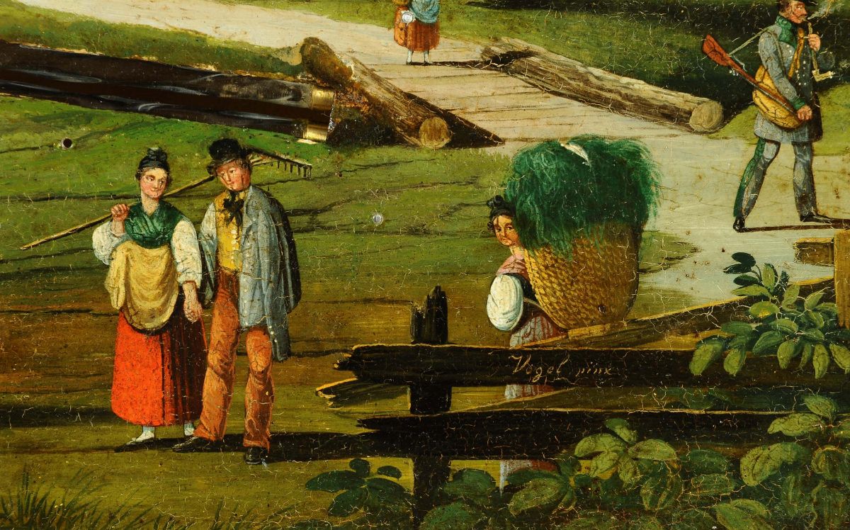 Orologio a Quadro con Carillon e Automi, Austria XIX Secolo