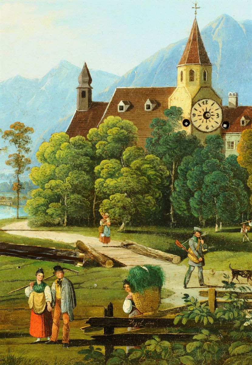 Orologio a Quadro con Carillon e Automi, Austria XIX Secolo