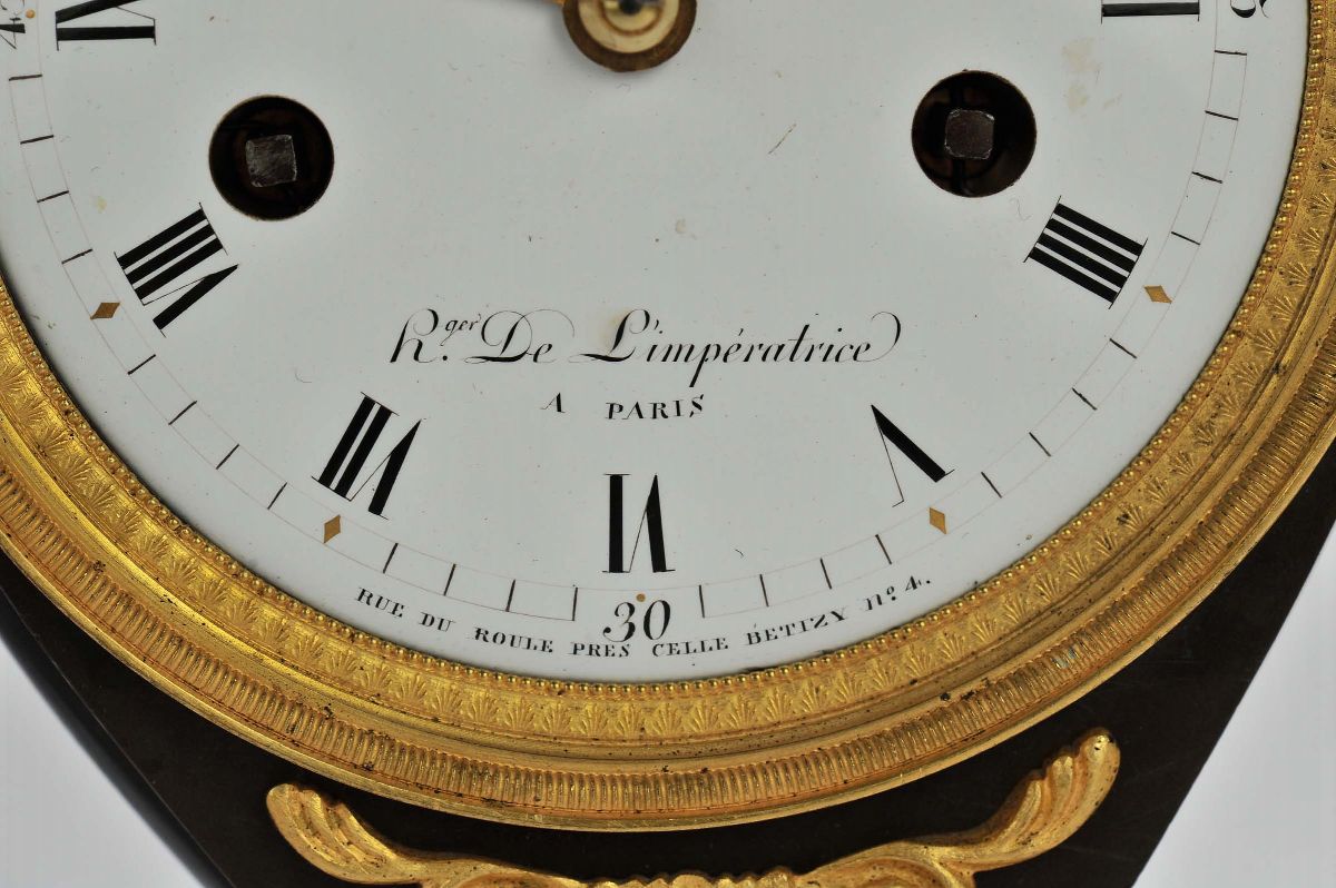 Orologio Impero a Vaso in Bronzo Dorato e Patinato, XIX Secolo