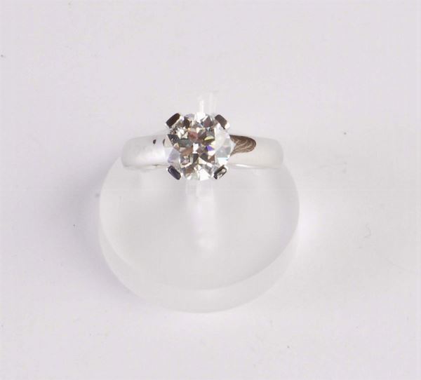 Anello solitaire con diamante di ct 1,90 circa