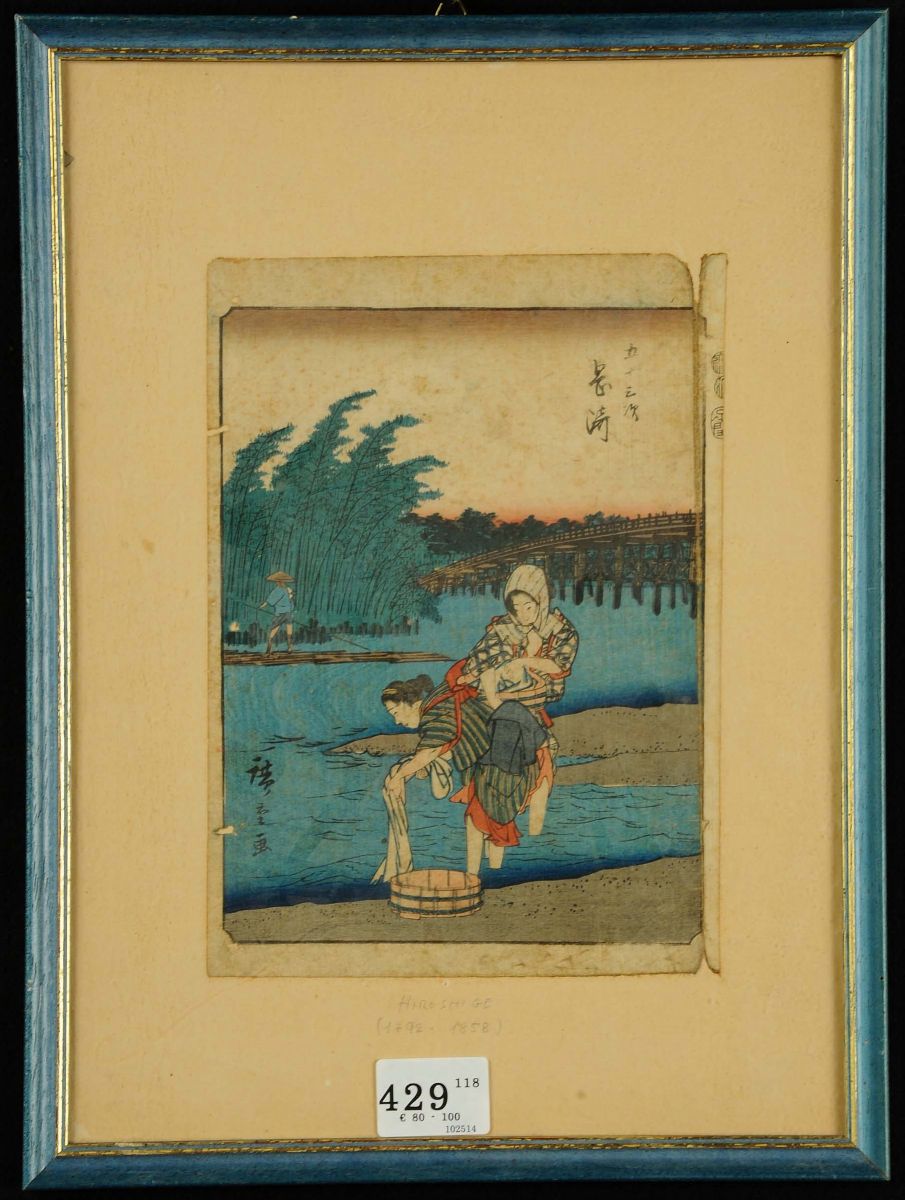 Utagawa Hiroshige (1797-1858)donne che Lavano