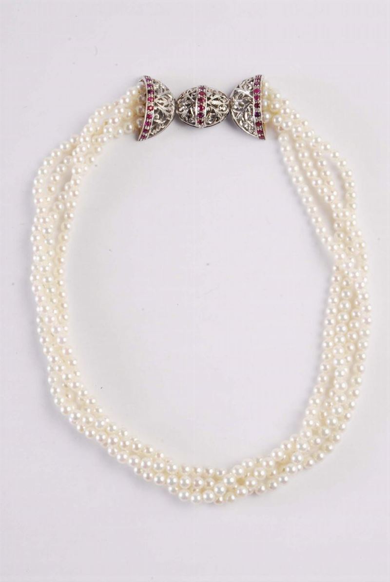 Collana di perle Akoya  - Asta Orologi e Gioielli Antichi e Contemporanei - Cambi Casa d'Aste