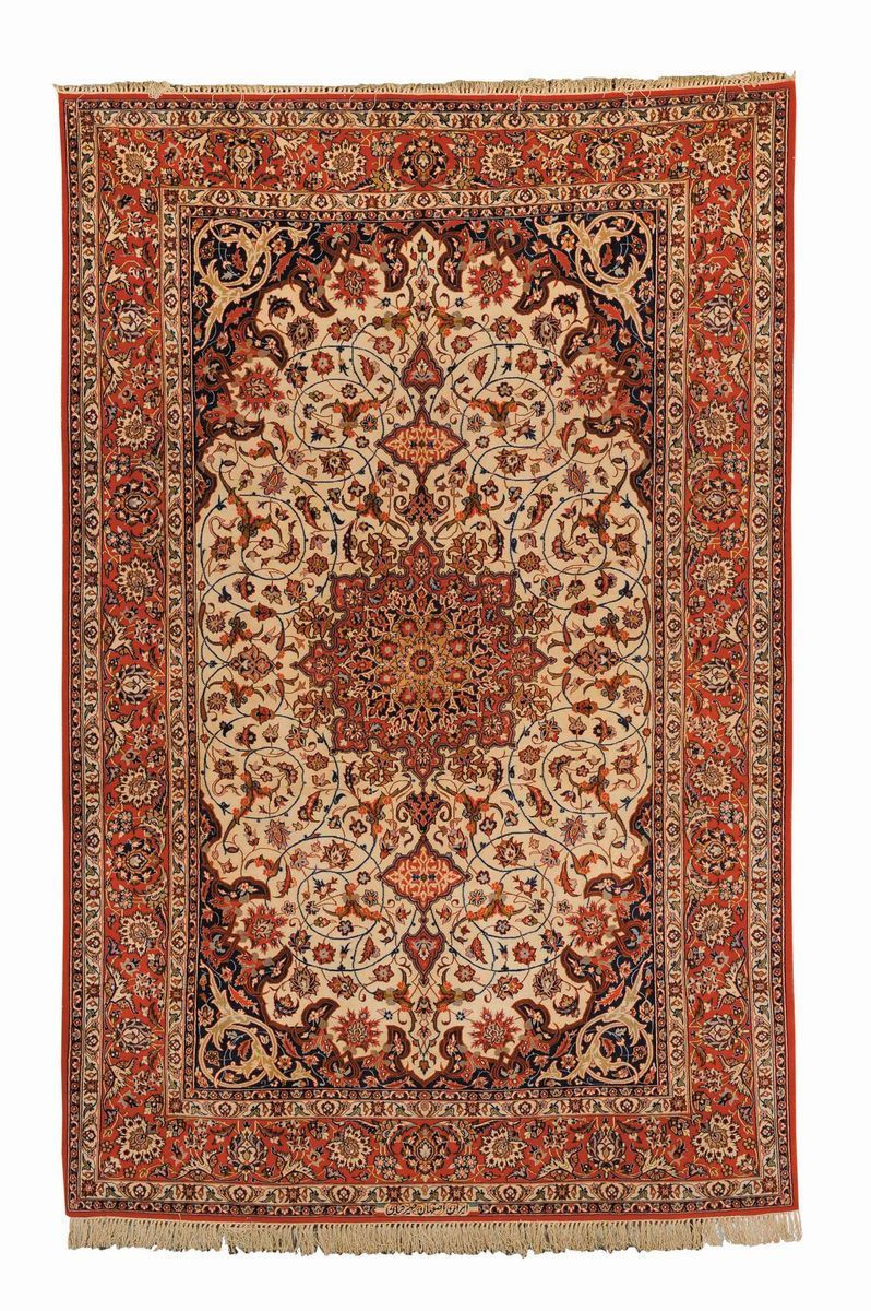 Tappeto persiano Isfahn, inizio XX secolo  - Auction Ancient Carpets - Cambi Casa d'Aste