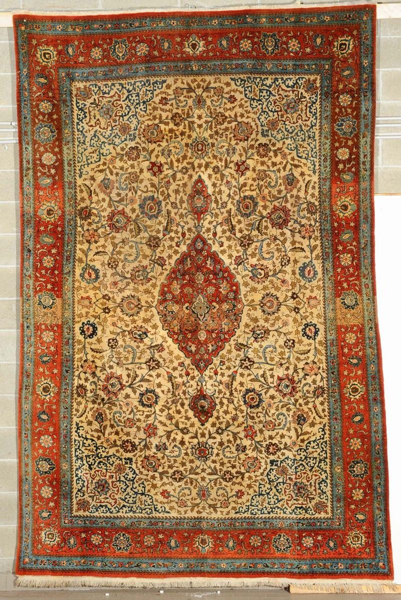 Tappeto persiano Kum, inizio XX secolo  - Auction Ancient Carpets - Cambi Casa d'Aste