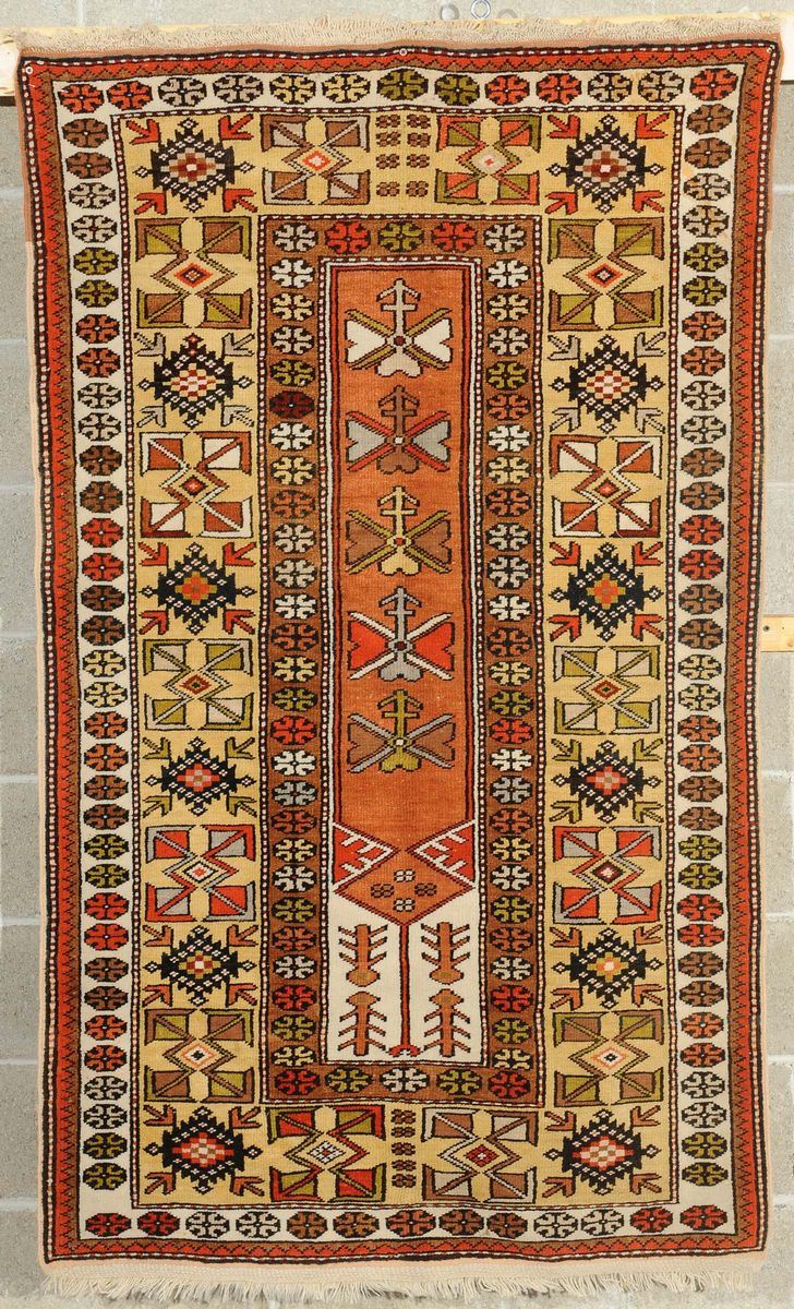 Tappeto anatolico Melas a preghiera, metà XX secolo  - Auction Ancient Carpets - Cambi Casa d'Aste