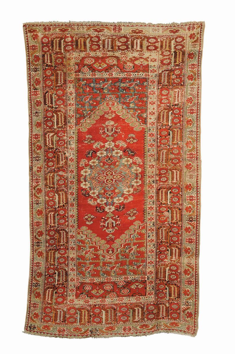 Tappeto anatolico Ghiordes a doppia nicchia, XIX secolo  - Auction Ancient Carpets - Cambi Casa d'Aste
