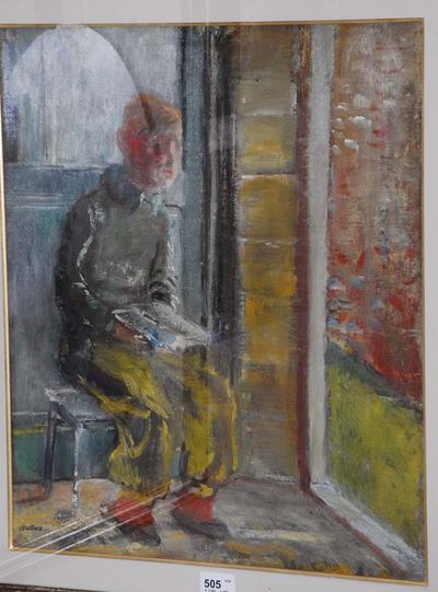 Angelo del Bon (1898-1952)bambino che Legge