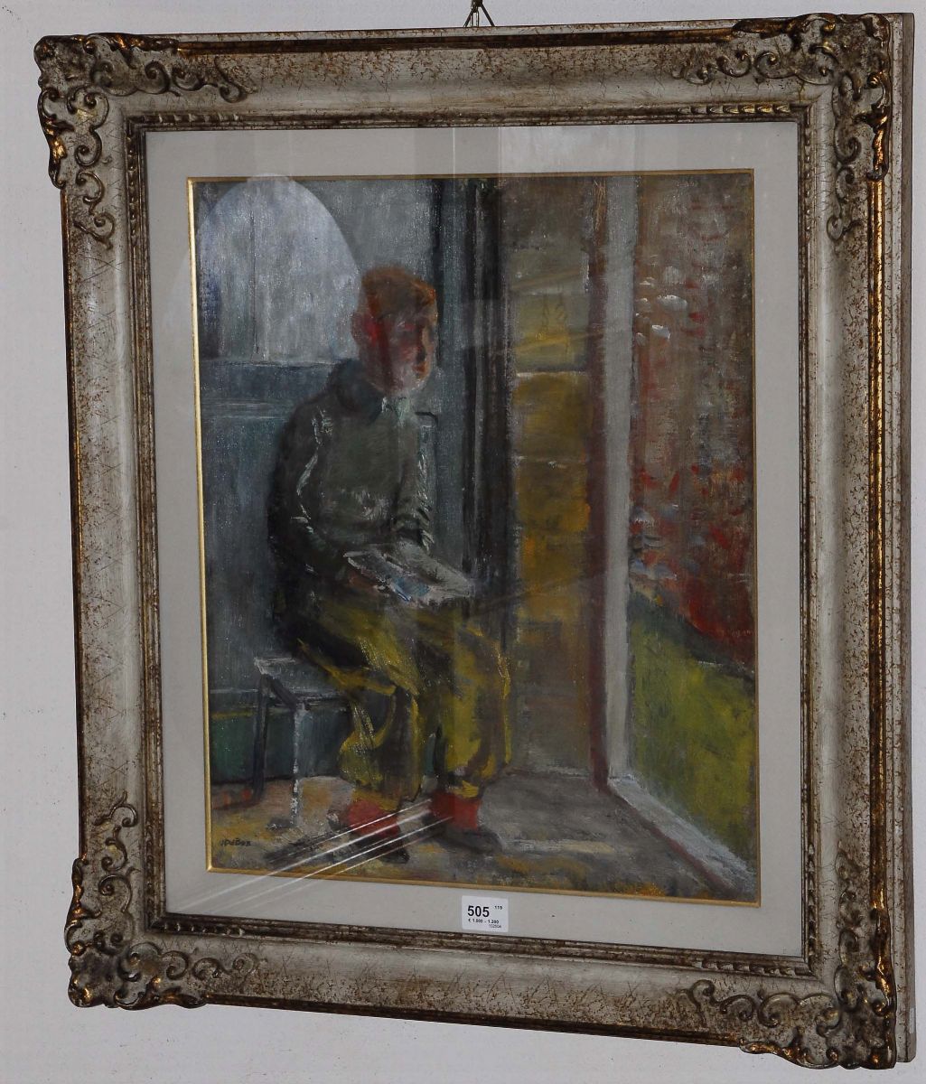 Angelo del Bon (1898-1952)bambino che Legge
