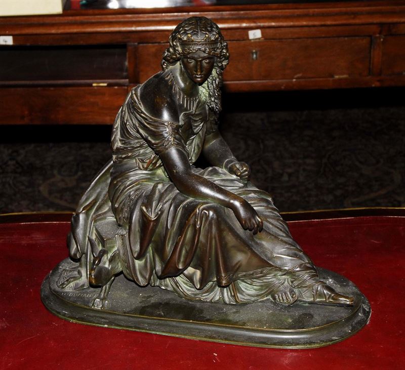 Henry Etienne Dumaige (1830-1888) Figura femminile  - Asta Dipinti del XIX e XX secolo - II - Cambi Casa d'Aste