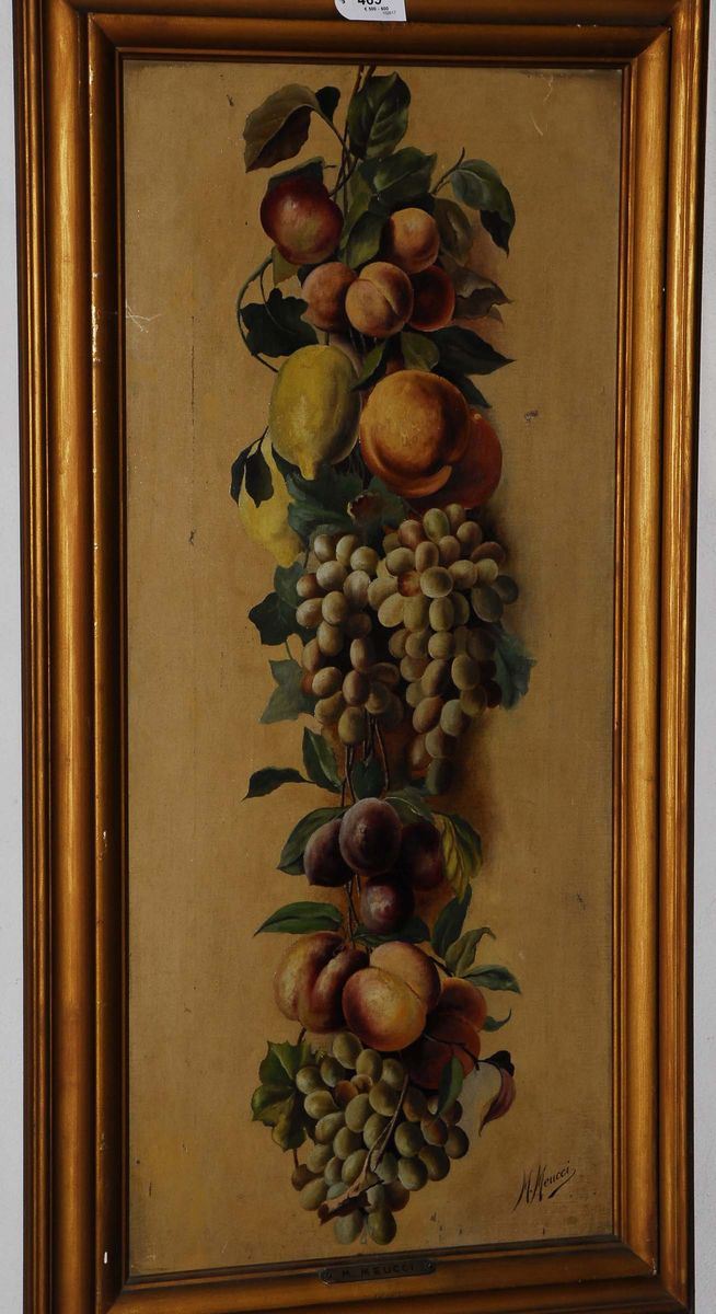 Michelangelo Meucci (1840-1909), attribuito a Natura morta con frutta  - Asta Asta OnLine 06-2012 - Cambi Casa d'Aste