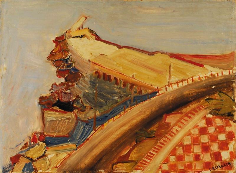 Carlo Quaglia (1903-1970) Scogliera sul Tirreno, 1952  - Asta Carlo Quaglia, un'antologia dell'opera - I - Cambi Casa d'Aste