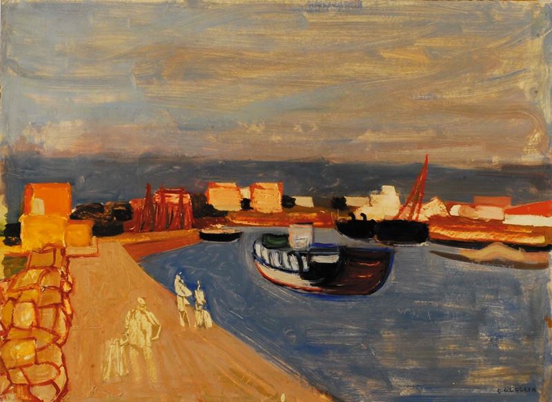 Carlo Quaglia (1903-1970) Porto Ligure, 1952  - Auction Carlo Quaglia, an anthology of the work - I - Cambi Casa d'Aste