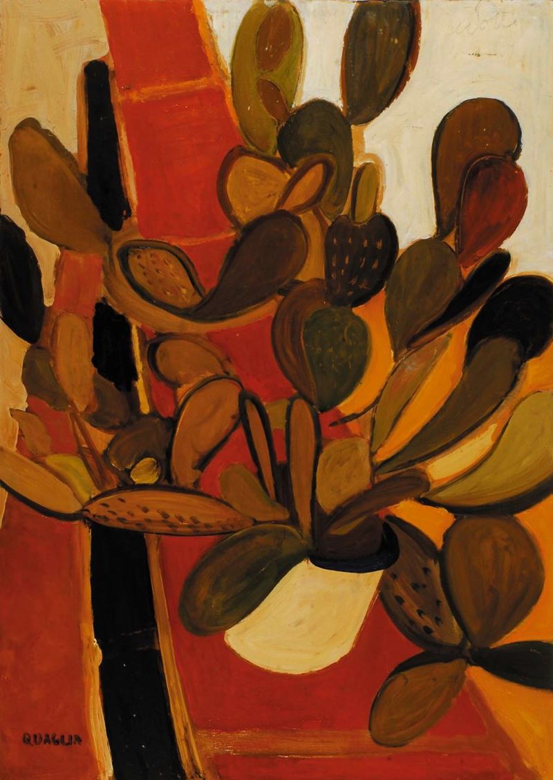 Carlo Quaglia (1903-1970) Fichi d’India, 1952  - Asta Carlo Quaglia, un'antologia dell'opera - I - Cambi Casa d'Aste