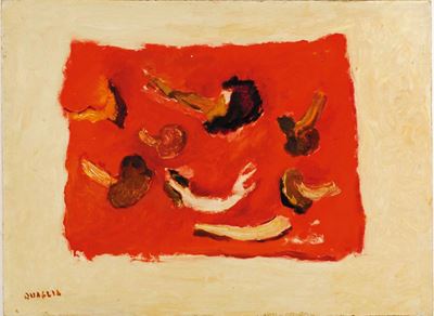 Carlo Quaglia (1903-1970)funghi su Fondo Rosso, 1960