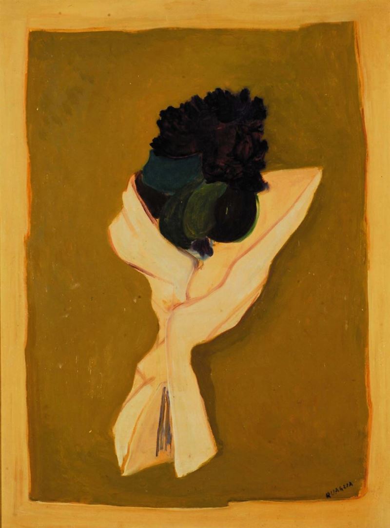 Carlo Quaglia (1903-1970) Viole su fondo grigio, 1958  - Auction Carlo Quaglia, an anthology of the work - I - Cambi Casa d'Aste