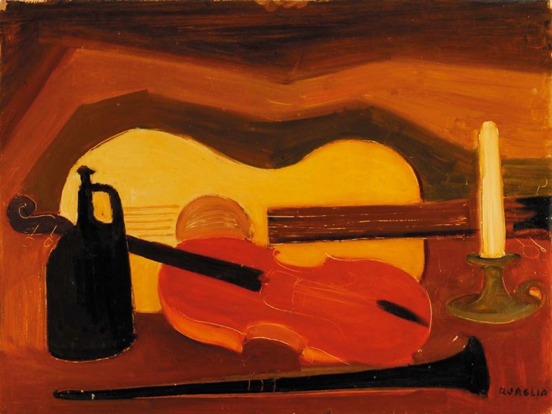 Carlo Quaglia (1903-1970) Strumenti musicali, 1962  - Asta Carlo Quaglia, un'antologia dell'opera - I - Cambi Casa d'Aste