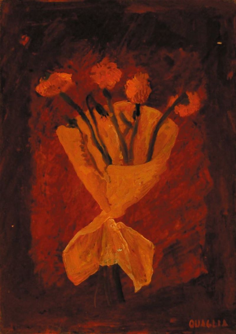 Carlo Quaglia (1903-1970) Quattro fiori nella carta, 1967  - Asta Carlo Quaglia, un'antologia dell'opera - I - Cambi Casa d'Aste