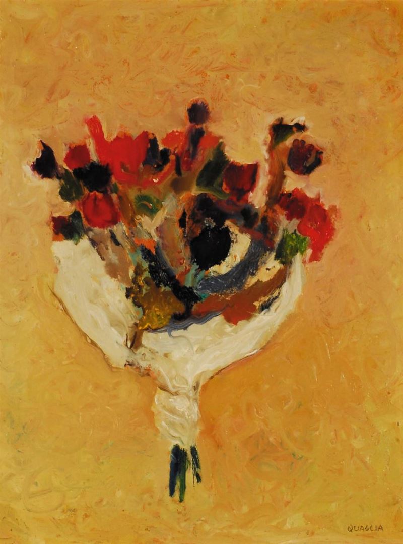 Carlo Quaglia (1903-1970) Fiori nella carta, 1950  - Asta Carlo Quaglia, un'antologia dell'opera - I - Cambi Casa d'Aste