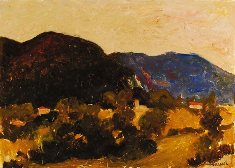 Carlo Quaglia (1903-1970) Montagne di Acquasparta  - Asta Carlo Quaglia, un'antologia dell'opera - I - Cambi Casa d'Aste