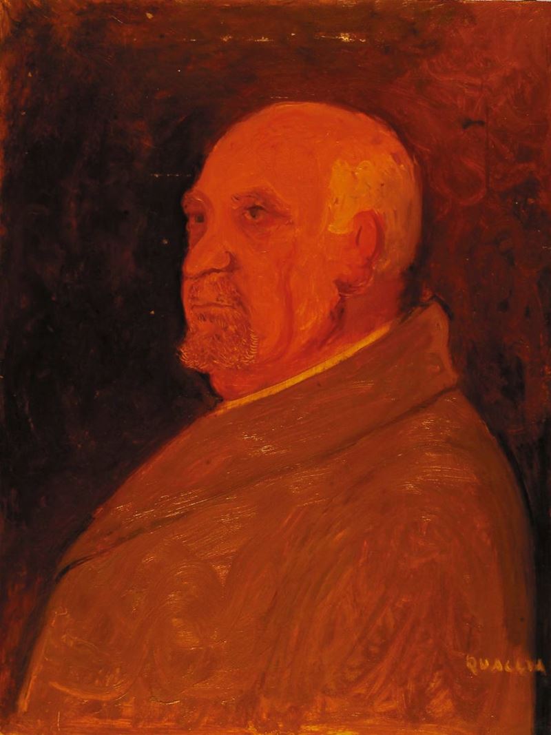 Carlo Quaglia (1903-1970) Ritratto di Gioacchino Volpe,1962  - Asta Carlo Quaglia, un'antologia dell'opera - I - Cambi Casa d'Aste
