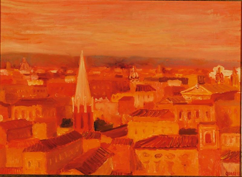 Carlo Quaglia (1903-1970) Dal Pincio, 1963  - Asta Carlo Quaglia, un'antologia dell'opera - I - Cambi Casa d'Aste