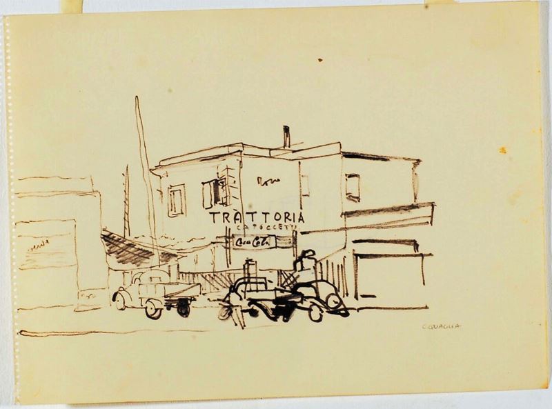 Carlo Quaglia (1903-1970) Roma, da Capoccetta, 1950  - Asta Carlo Quaglia, un'antologia dell'opera - I - Cambi Casa d'Aste