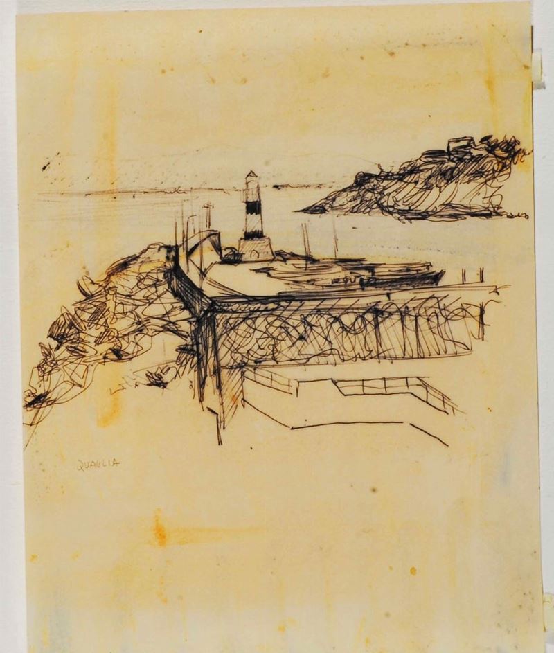Carlo Quaglia (1903-1970) Il faro di Vado, 1952  - Auction Carlo Quaglia, an anthology of the work - I - Cambi Casa d'Aste