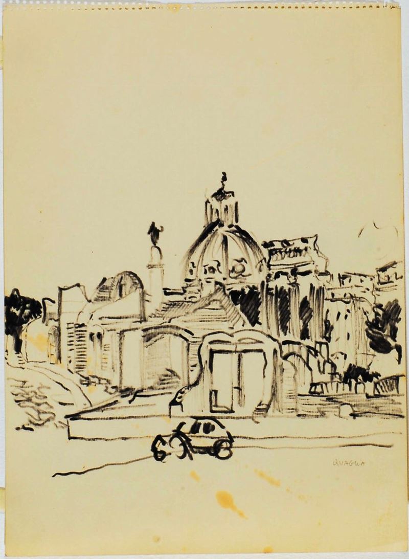 Carlo Quaglia (1903-1970) Foro Romano, 1953  - Auction Carlo Quaglia, an anthology of the work - I - Cambi Casa d'Aste