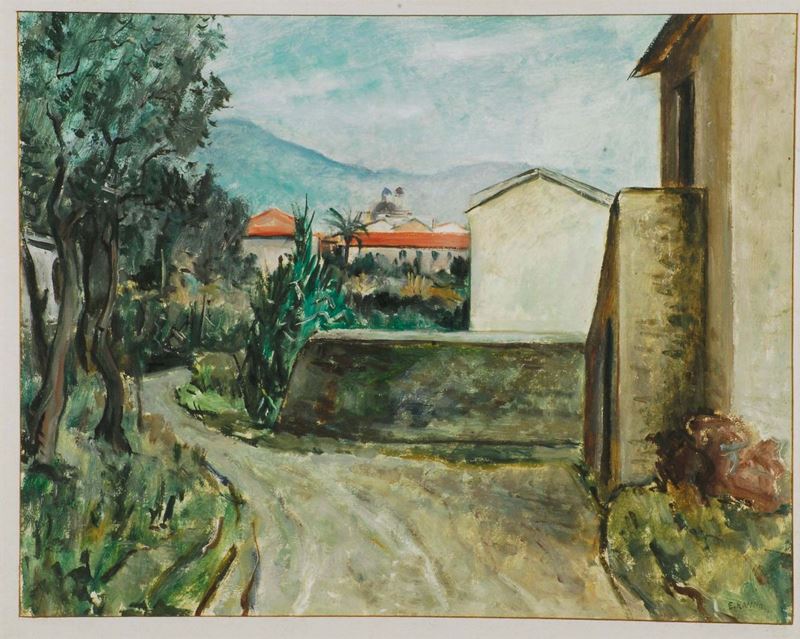 Emanuele Rambaldi (1903-1968) Paesaggio ligure  - Auction 19th and 20th century paintings - II - Cambi Casa d'Aste