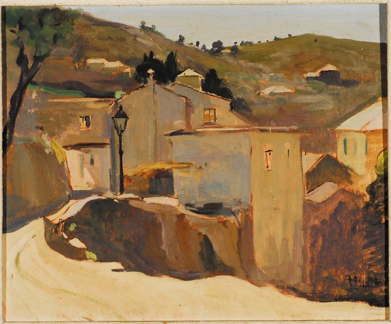 Arturo De Luca (1885-1971) Paesaggio ligure  - Asta Dipinti del XIX e XX secolo - Cambi Casa d'Aste