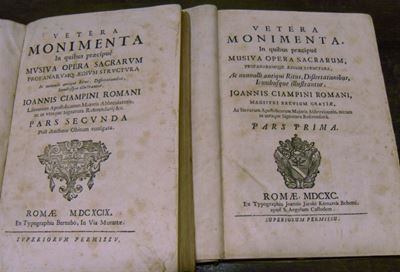 Edizioni del '600 - Archeologia Ciampini Giovanni Giustinovetera Monimenta in Quibus Pricipue Mus...