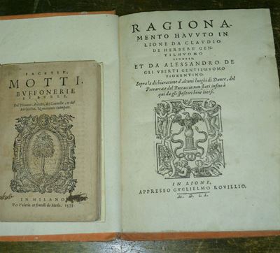 Lotto di 2 Opere di Varia Letteratura del Secolo Xviridolfi, Ragionamento Havuto in Lione da Clau...