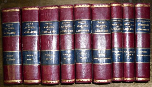 Edizioni del '800 - bibliografie BRUNET Jacques Charles-Manuel du livraire et de l'amateur de livres, Paris, Dorbon-Aineé. Quinta edizione.
